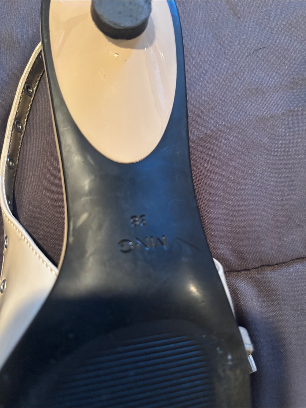 Mango Vany Studded Slingback Kitten Heels Pointed Toe Buckle size 7.5 - Picture 8 of 8